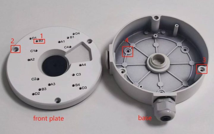 Piastra frontale e base della Reolink Junction Box B10