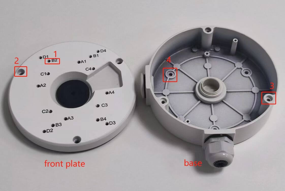 Piastra frontale e base della Reolink Junction Box B10