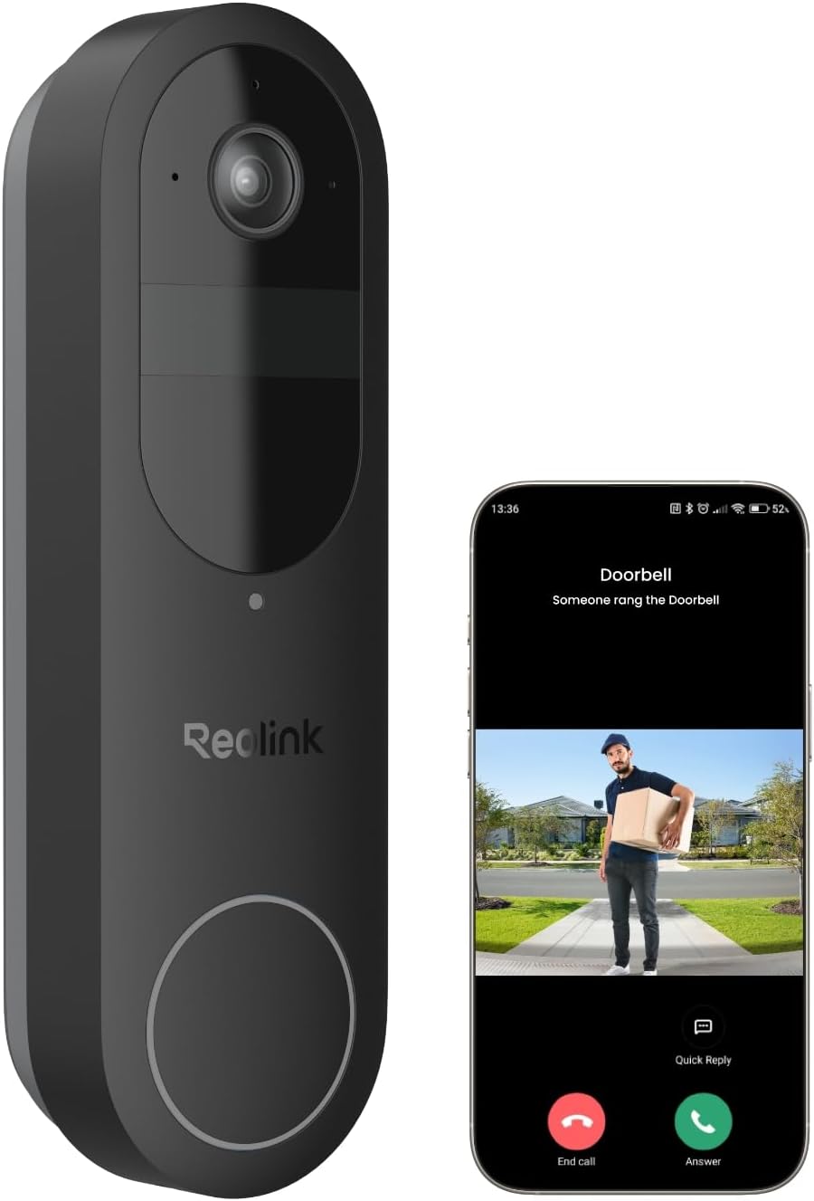 Reolink Video Doorbell Battery nera con app