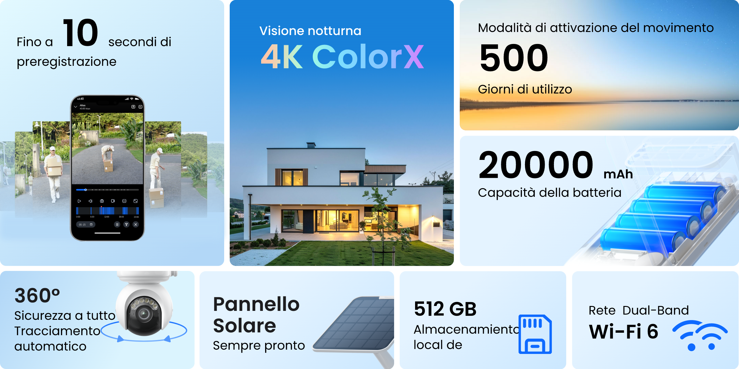 Funzioni Reolink Altas PT Ultra con preregistrazione, ColorX e batteria