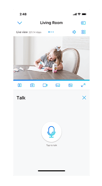 App Reolink con funzione audio bidirezionale